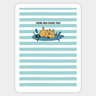 Funny relaxed dog on striped background Sticker